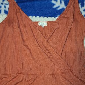 Burnt orange cable knit dress
